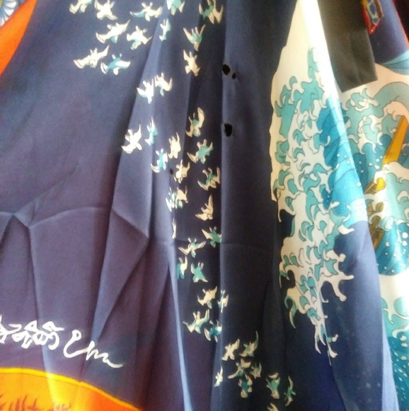 LA VETTA Vintage Scarf Kimono Caftan Dress RARE Sm - Picture 7 of 8